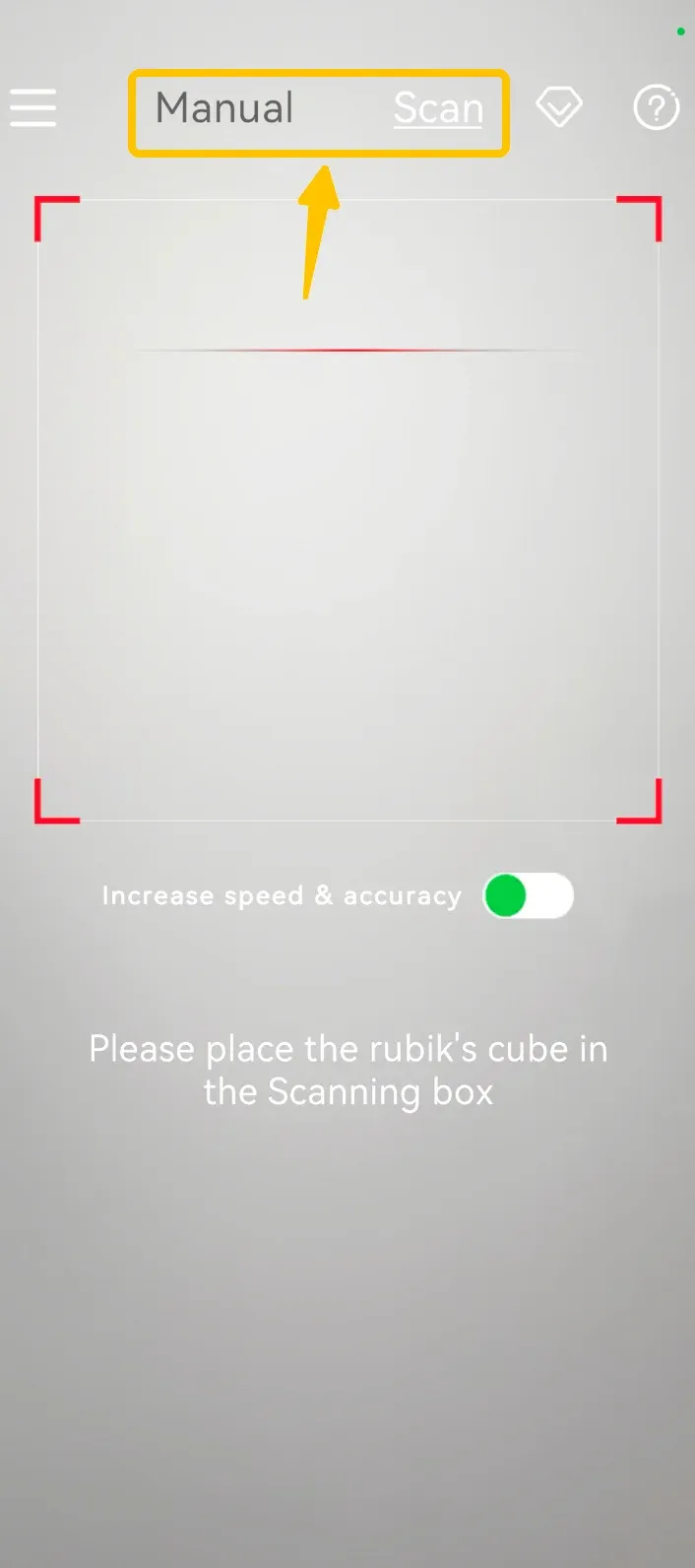 AI Cube Solver switch input method