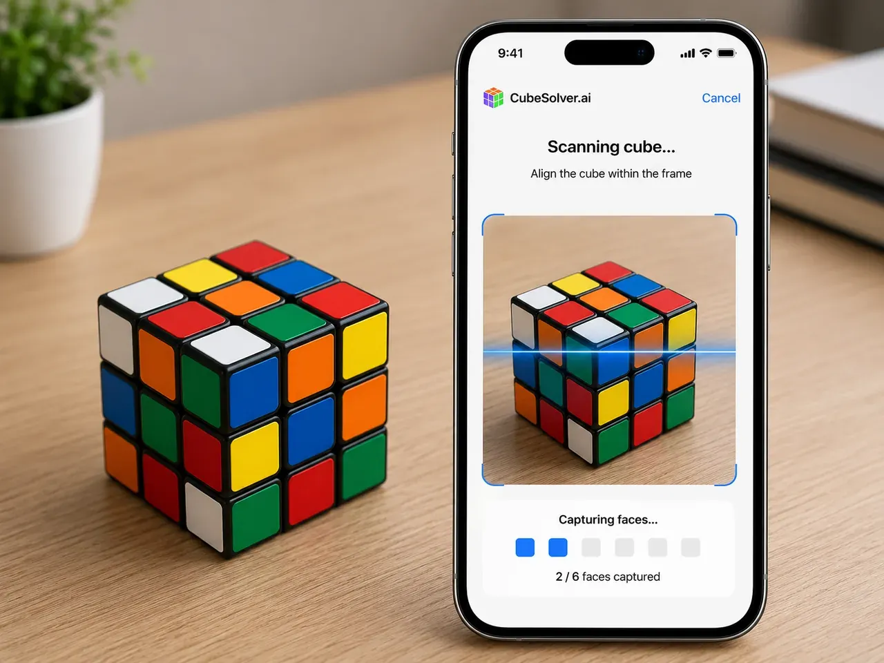 use CubeSolver AI tool to solve a Rubik's Cube
