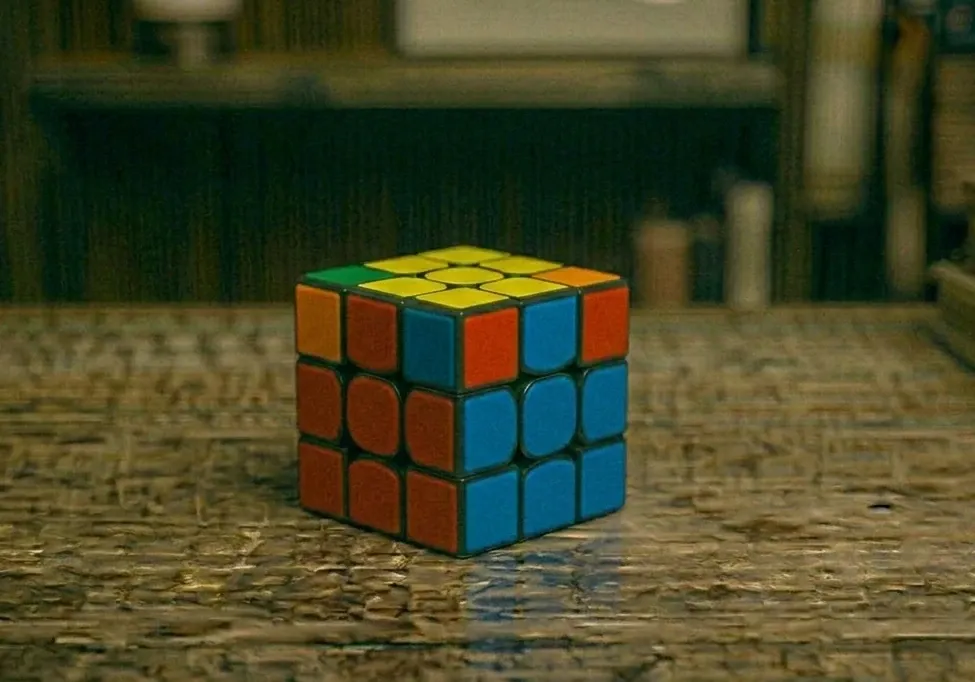 yellow cross formed on the top layer of a Rubik's Cube