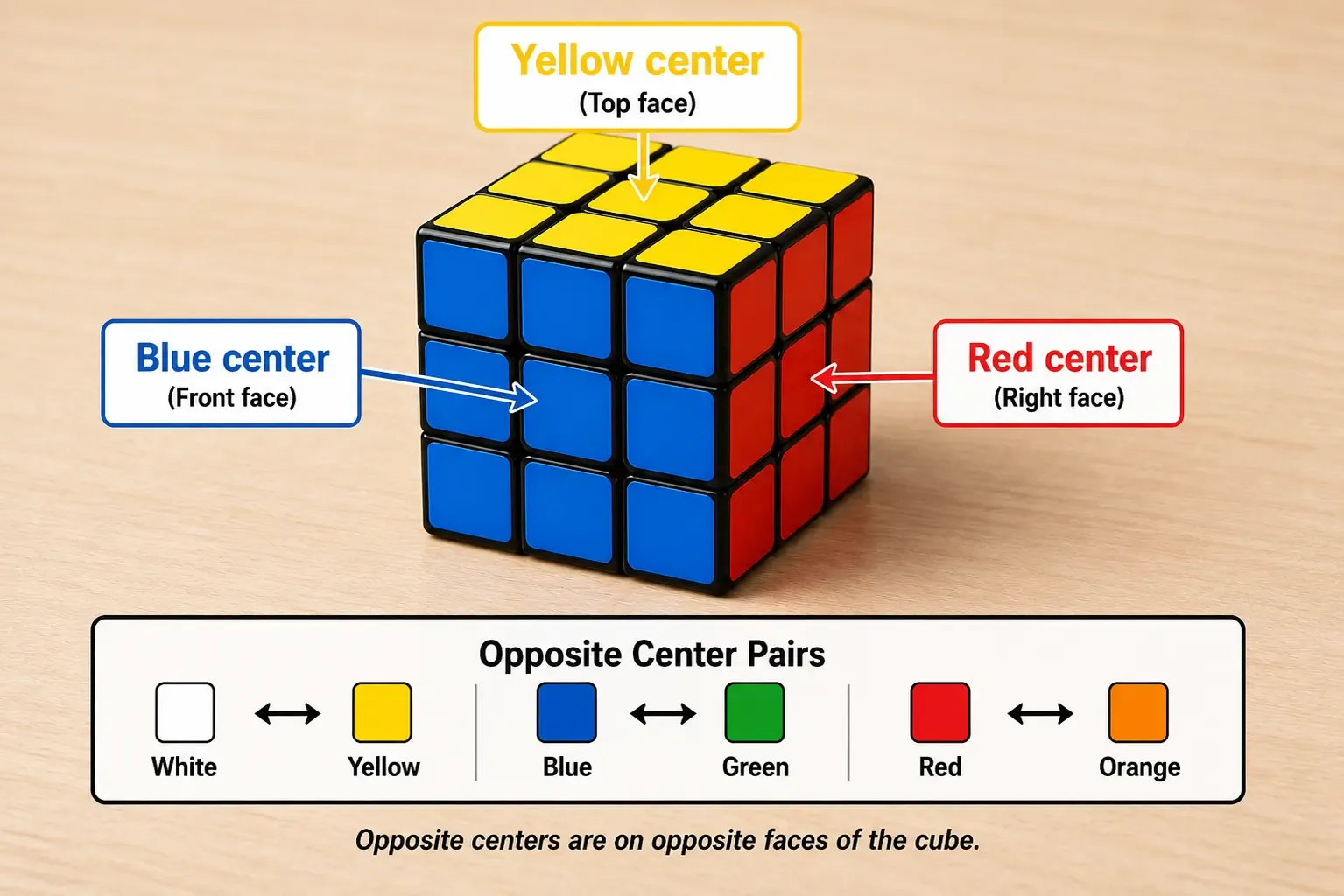 center pieces on the Rubik's Cube